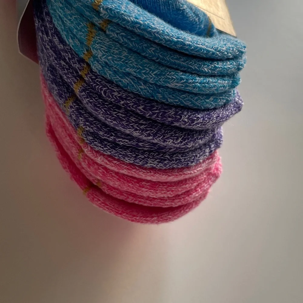 GOLDTOE All Pro Socks No Show 6 Pair Pack AquaFX Athletic Athleisure Pink Blue